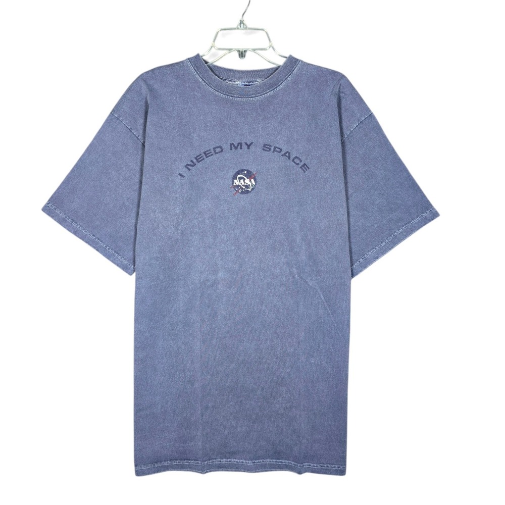 Vintage NASA T-Shirt Mens XL I Need My Space Funny Kennedy Space Center 90s Blue